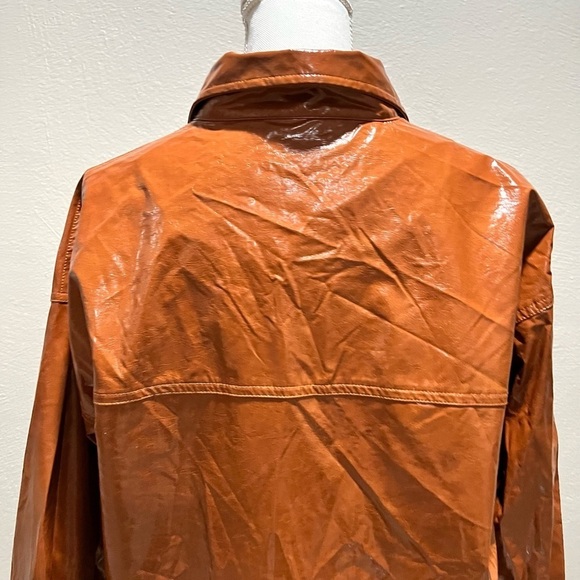 Cotton On Brown Vegan Leather Shirt - Picture 4 of 7
